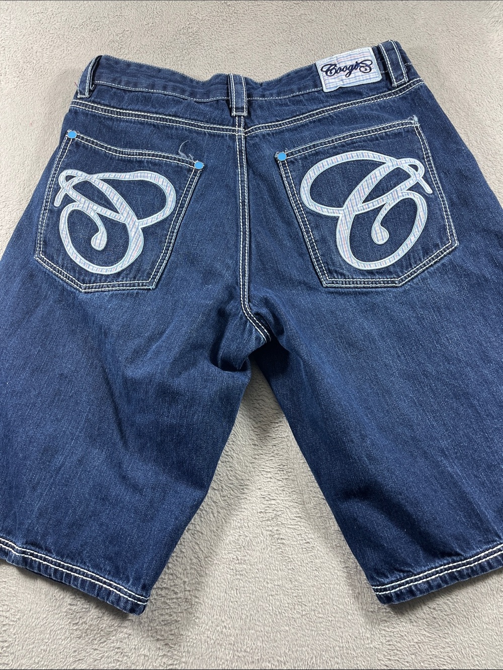 COOGI Blue Denim Men's Jean Shorts with Embroidered Logo Size 36 - Picture 5 of 10